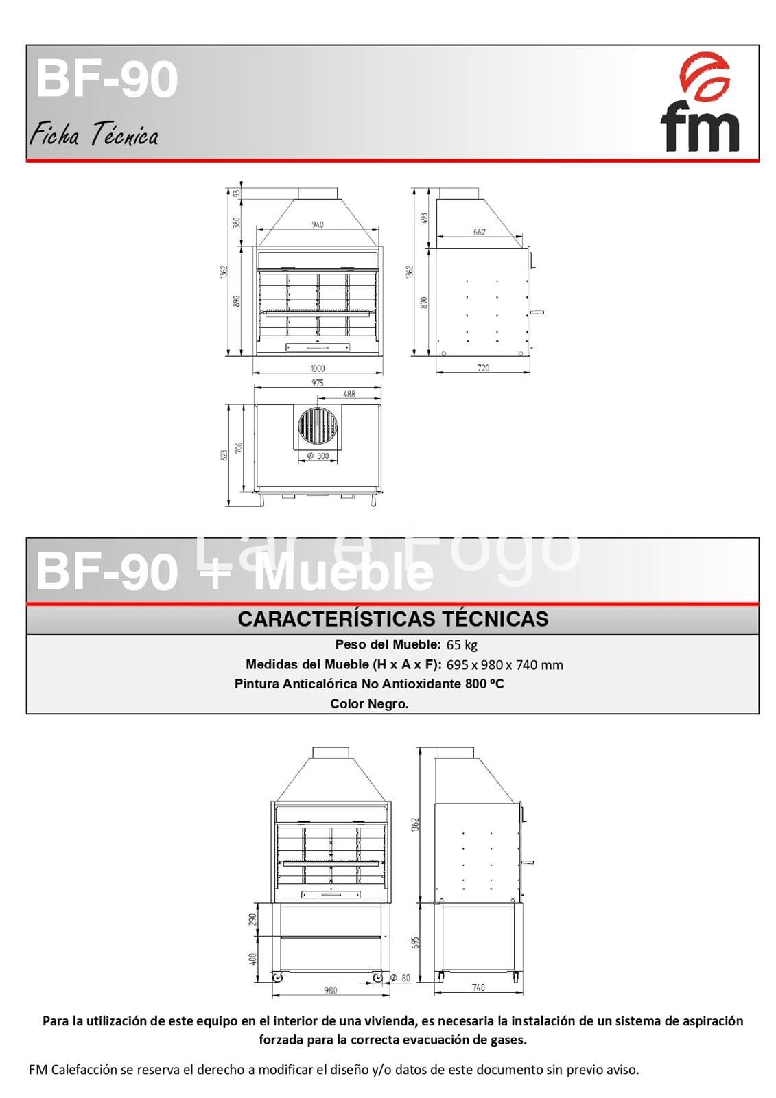 BARBACOA FM CALEFACCIÓN. BF-90 - Imagen 3