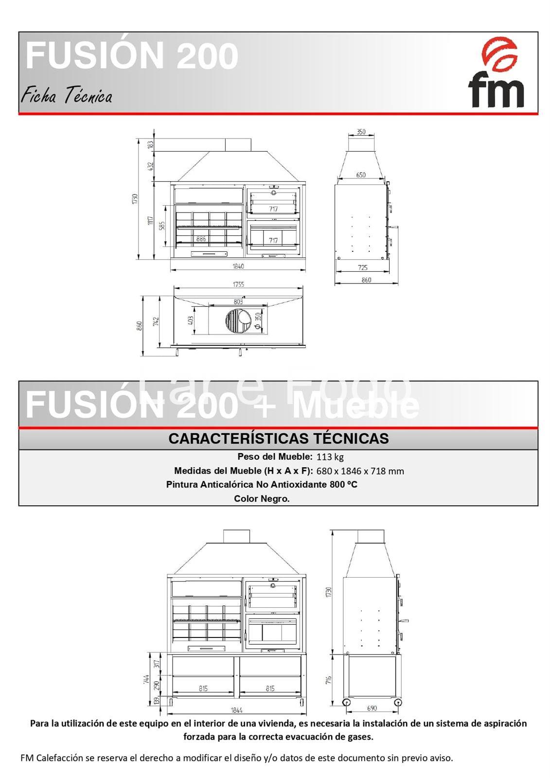 BARBACOA FM CALEFACCIÓN. FUSION 200 - Imagen 3
