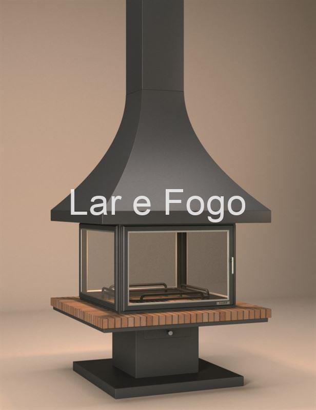 CHIMENEA DE LEÑA CENTRAL CON PUERTA FOCGRUP - Imagen 1