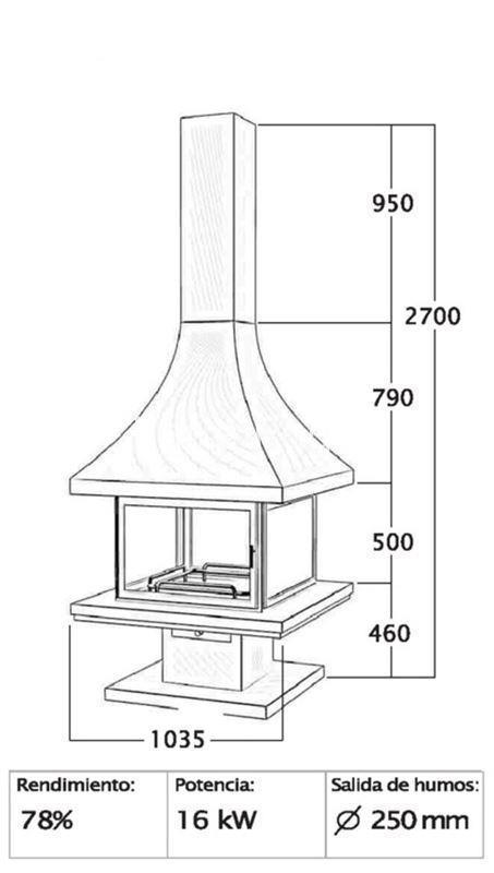 CHIMENEA DE LEÑA CENTRAL CON PUERTA FOCGRUP - Imagen 2