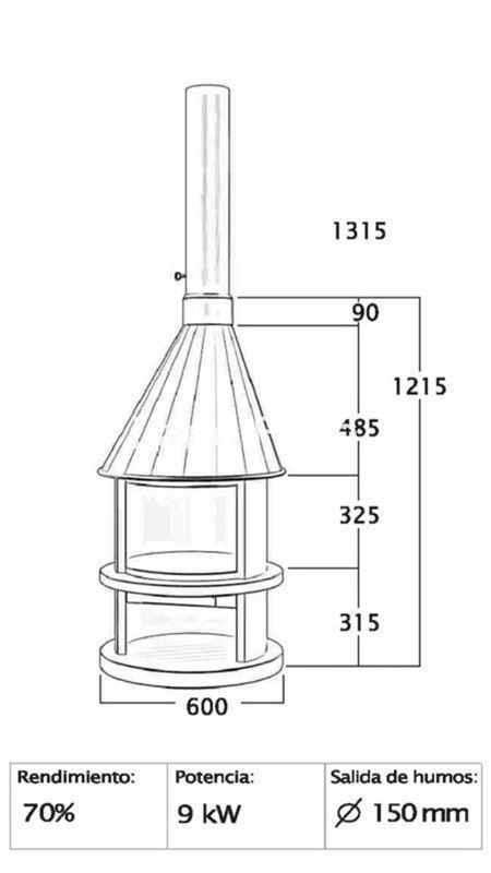 CHIMENEA DE LEÑA CON PUERTA EN CRISTAL FOCGRUP - Imagen 2