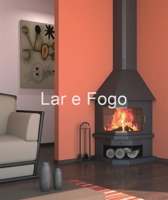 CHIMENEA DE LEÑA DE RINCÓN CON PUERTA FOCGRUP - Imagen 1