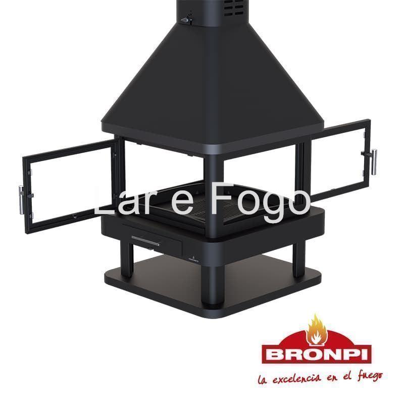 CHIMENEA DE LEÑA METÁLICA BRONPI A 4 CARAS HUELVA - Imagen 4