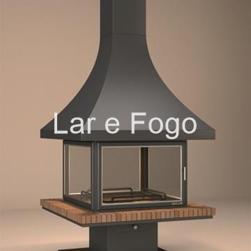 CHIMENEA DE LEÑA CENTRAL CON PUERTA FOCGRUP - Imagen 1