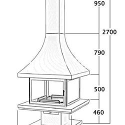 CHIMENEA DE LEÑA CENTRAL CON PUERTA FOCGRUP - Imagen 2