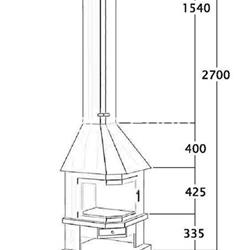CHIMENEA DE LEÑA DE RINCÓN CON PUERTA FOCGRUP - Imagen 2