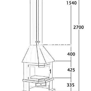CHIMENEA DE LEÑA DE RINCÓN CON PUERTA FOCGRUP - Imagen 2