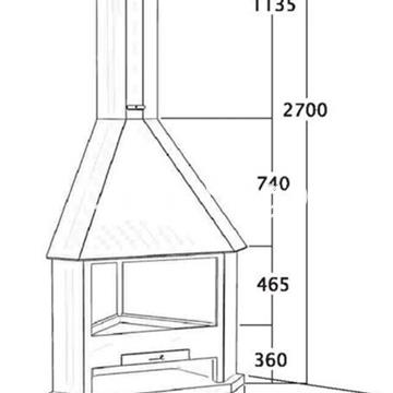 CHIMENEA DE LEÑA DE RINCÓN CON PUERTA FOCGRUP - Imagen 2