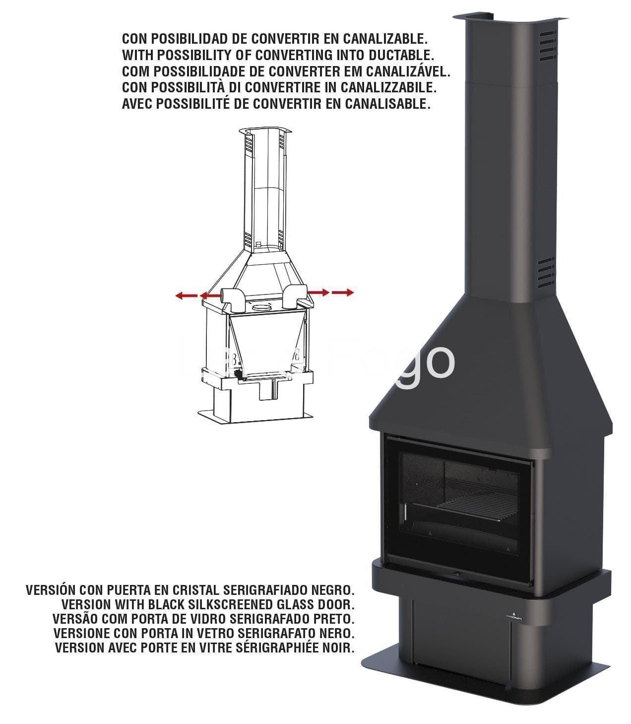 CHIMENEA METÁLICA BRONPI FRONTAL LISBOA - Imagen 6