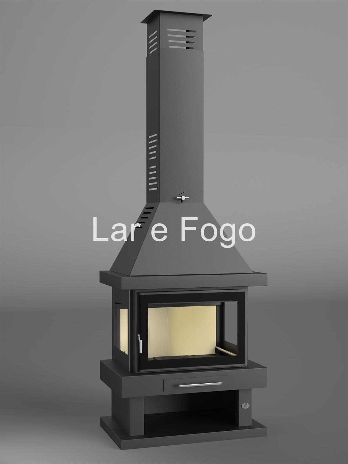 CHIMENEA METÁLICA DE LEÑA A TRES CARAS FM CALEFACCIÓN C-303 T