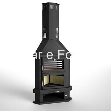 CHIMENEA METÁLICA DE LEÑA RINCÓN CON HORNO FM CALEFACCIÓN C-200-RH - Imagen 2