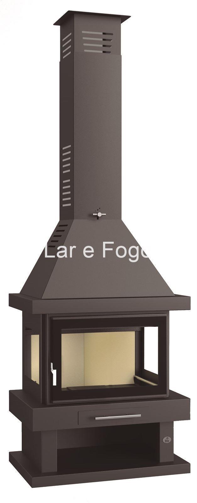 CHIMENEA METÁLICA DE LEÑA A 3 CARAS FM CALEFACCIÓN C-203 - CHIMENEAS