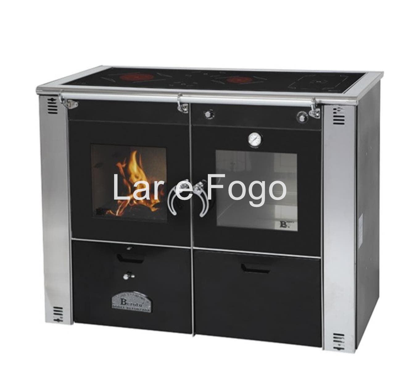COCINA DE LEÑA BEROTU CALEFACTORA GRAN POTENCIA SERIE A 100 NEGRO - Imagen 1