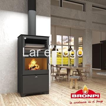 ESTUFA CON HORNO BRONPI CON LEÑERO MURANO L - Imagen 1