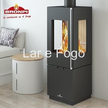 ESTUFA DE LEÑA BRONPI A TRES CARAS BOMBAY-3C - Imagen 1