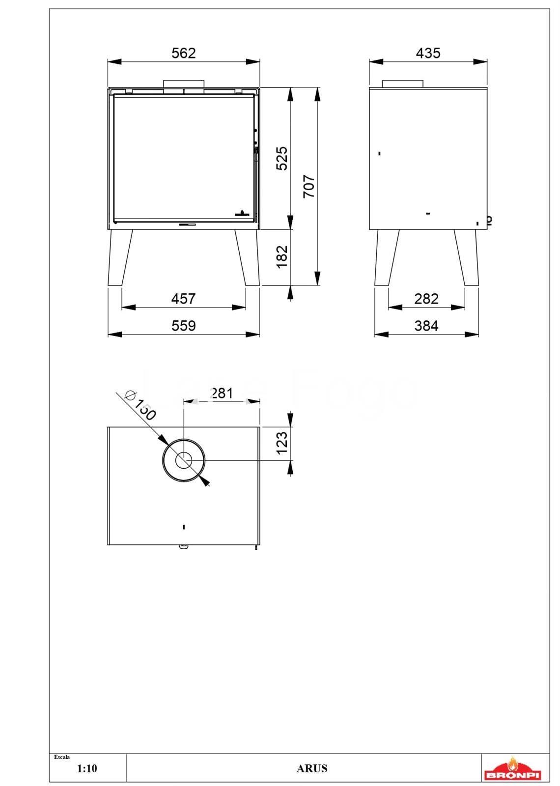 ESTUFA DE LEÑA BRONPI ARUS - Imagen 4