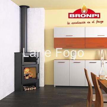 ESTUFA DE LEÑA BRONPI DE RINCÓN CON HORNO Y LEÑERO LERMA-H - Imagen 1