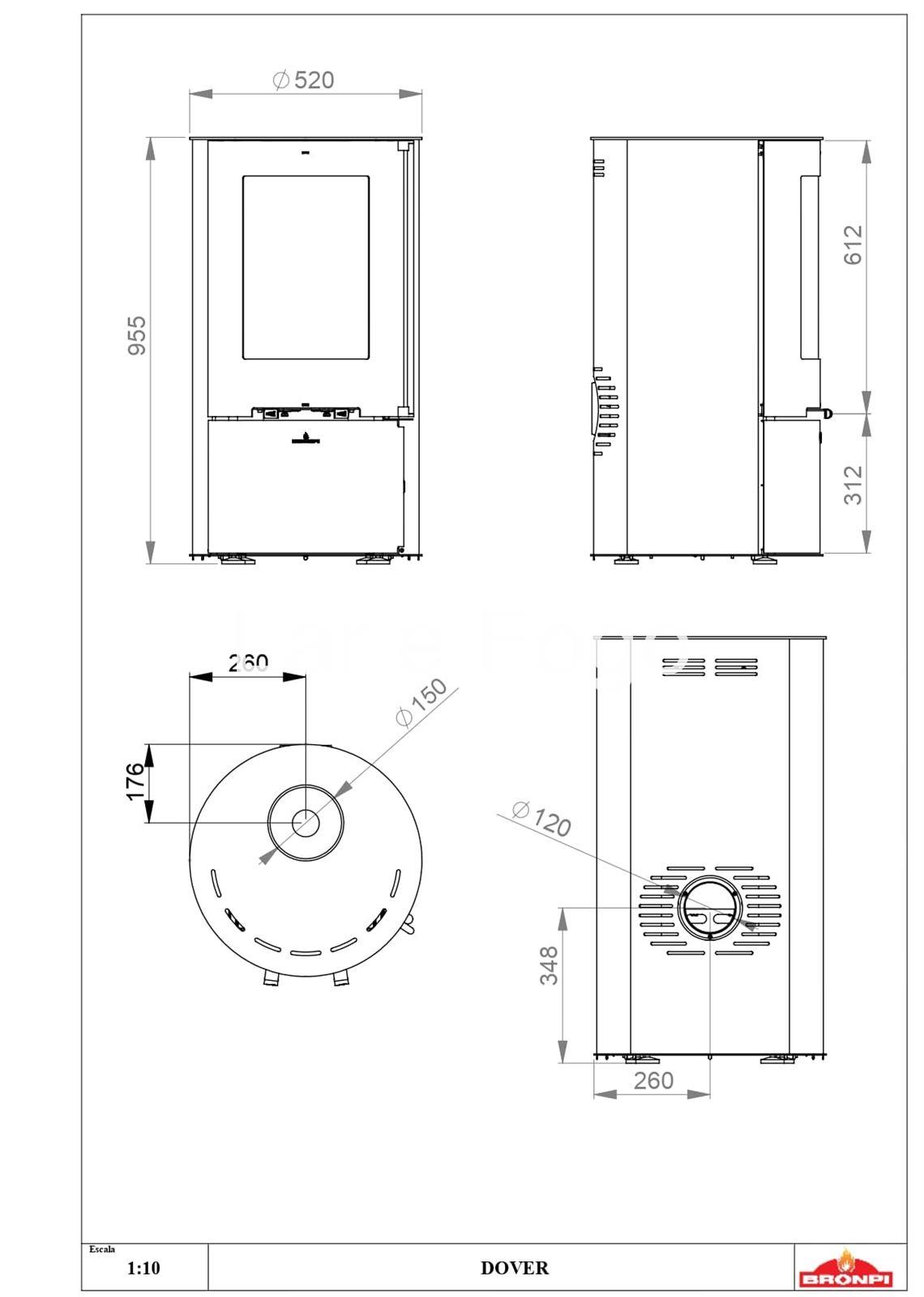 ESTUFA DE LEÑA BRONPI DOVER - Imagen 7