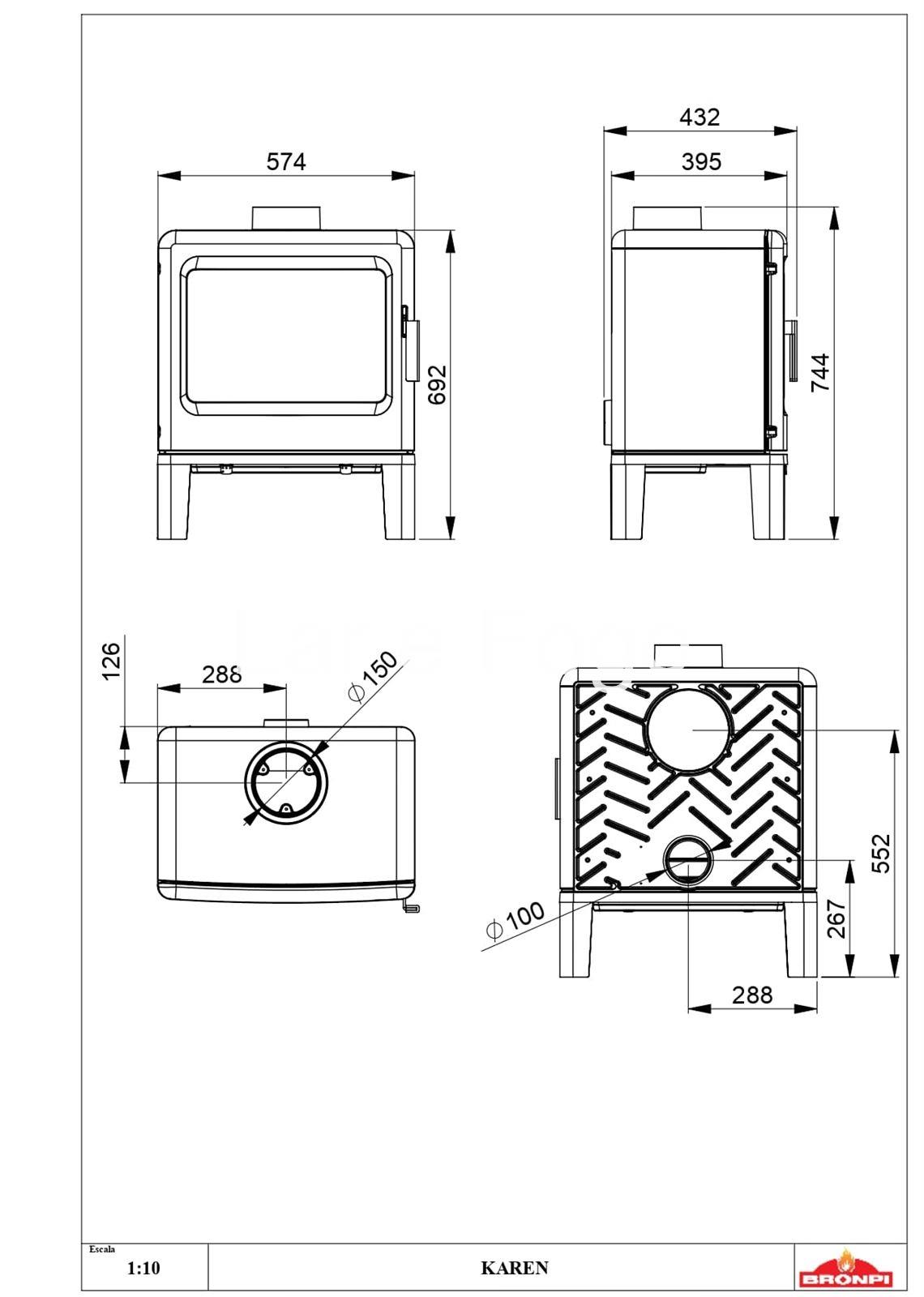 ESTUFA DE LEÑA BRONPI KAREN - Imagen 2