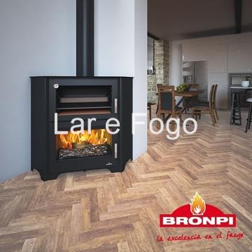 ESTUFA DE LEÑA CON HORNO BRONPI RINCÓN MURANO R - Imagen 1