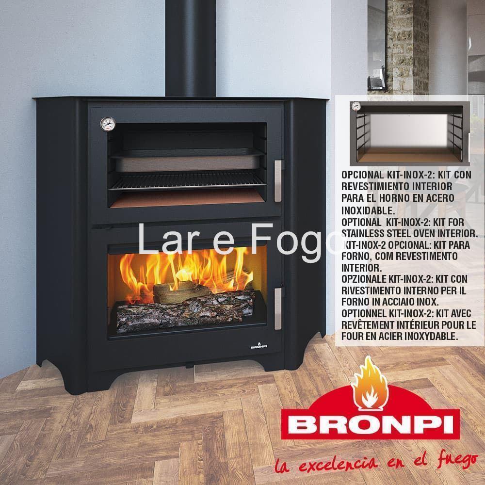ESTUFA DE LEÑA CON HORNO BRONPI RINCÓN MURANO R - Imagen 3