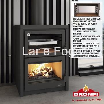 ESTUFA DE LEÑA CON HORNO BRONPI VULCANO - Imagen 2