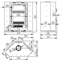 ESTUFA DE LEÑA CON HORNO FM CALEFACCIÓN M-107 RT - Imagen 2