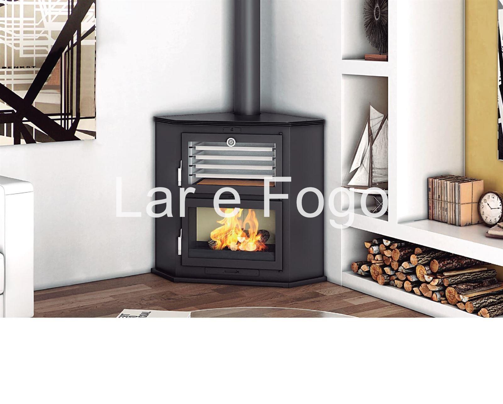 ESTUFA DE LEÑA DE RINCÓN CON HORNO FM CALEFACCIÓN HL-200 RF - Imagen 1
