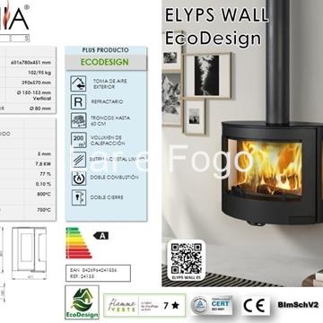 ESTUFA DE LEÑA DENIA STOVES ELYPS WALL - Imagen 2