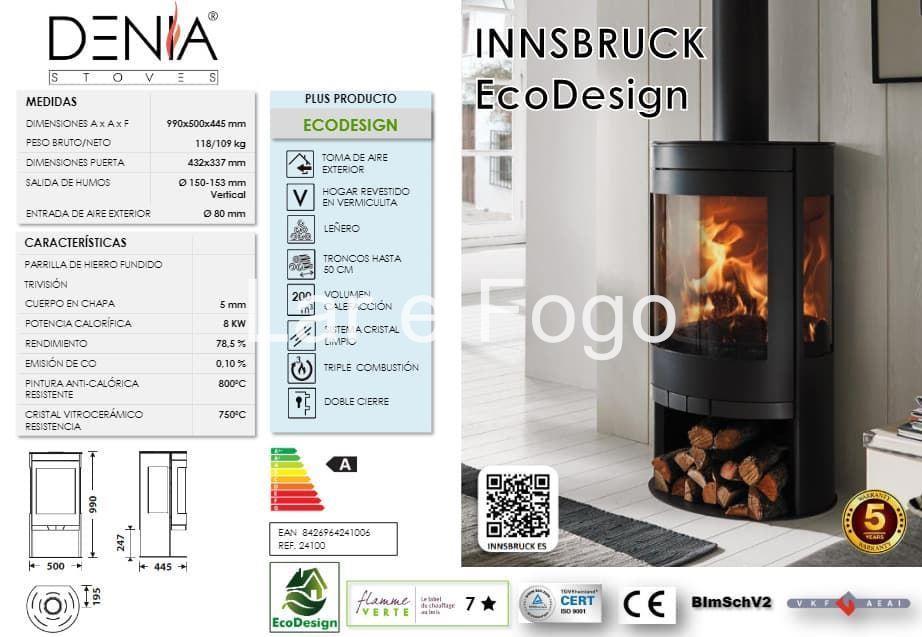 ESTUFA DE LEÑA DENIA STOVES INNSBRUCK MOKA - Imagen 2