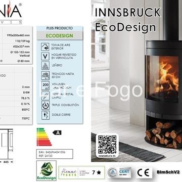 ESTUFA DE LEÑA DENIA STOVES INNSBRUCK MOKA - Imagen 2