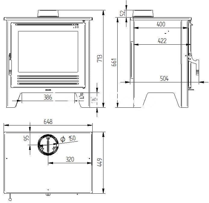 ESTUFA DE LEÑA  FM CALEFACCIÓN M-108 PF - Imagen 2