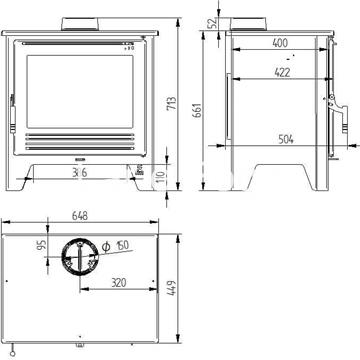 ESTUFA DE LEÑA  FM CALEFACCIÓN M-108 PF - Imagen 2