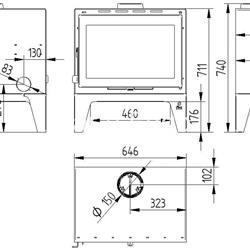 ESTUFA DE LEÑA  FM CALEFACCIÓN M-170 PF - Imagen 2