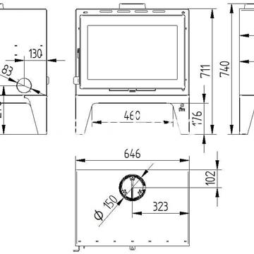 ESTUFA DE LEÑA  FM CALEFACCIÓN M-170 PF - Imagen 2