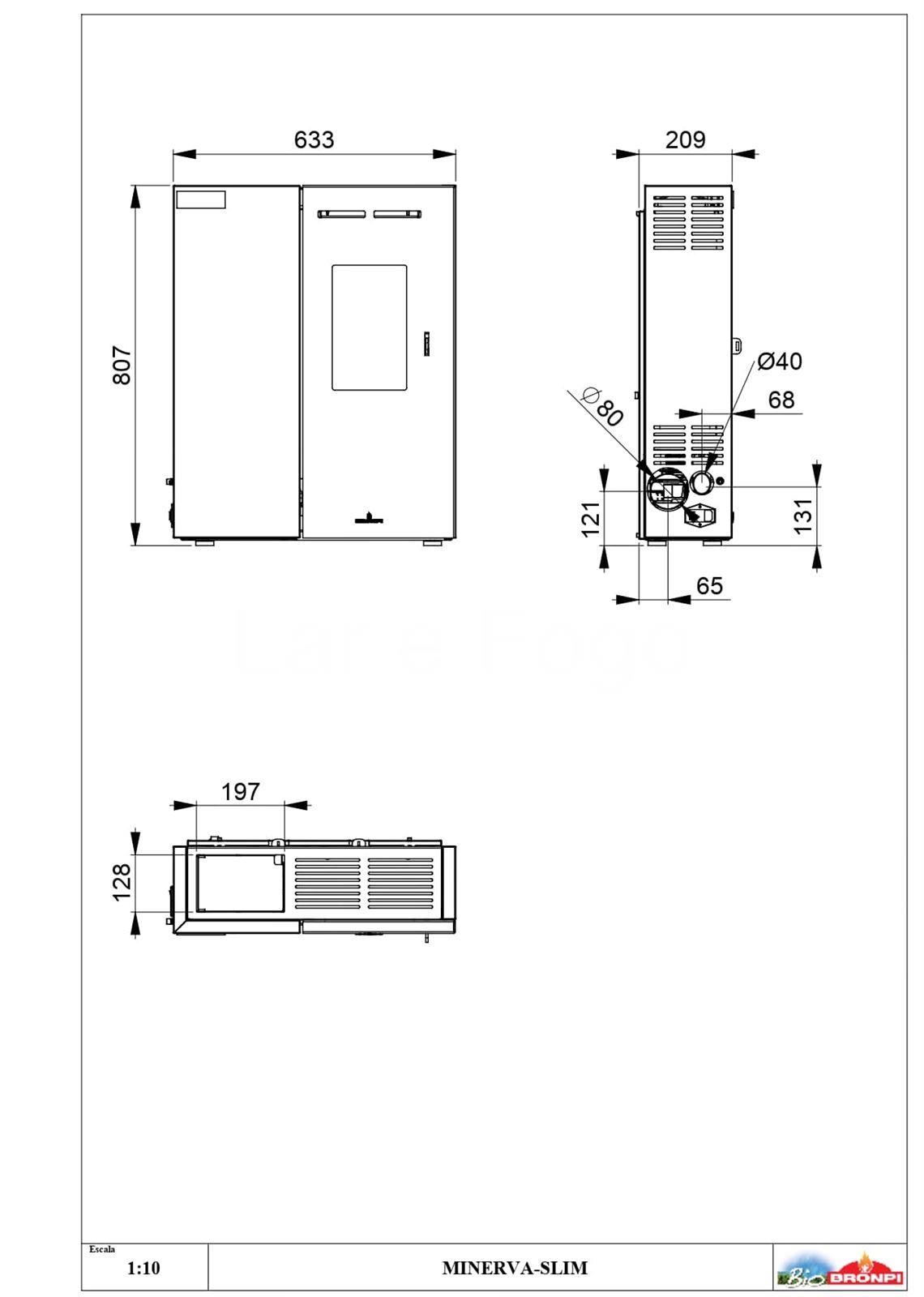 ESTUFA DE PELLET BRONPI EXTRAPLANA MINERVA SLIM - Imagen 5