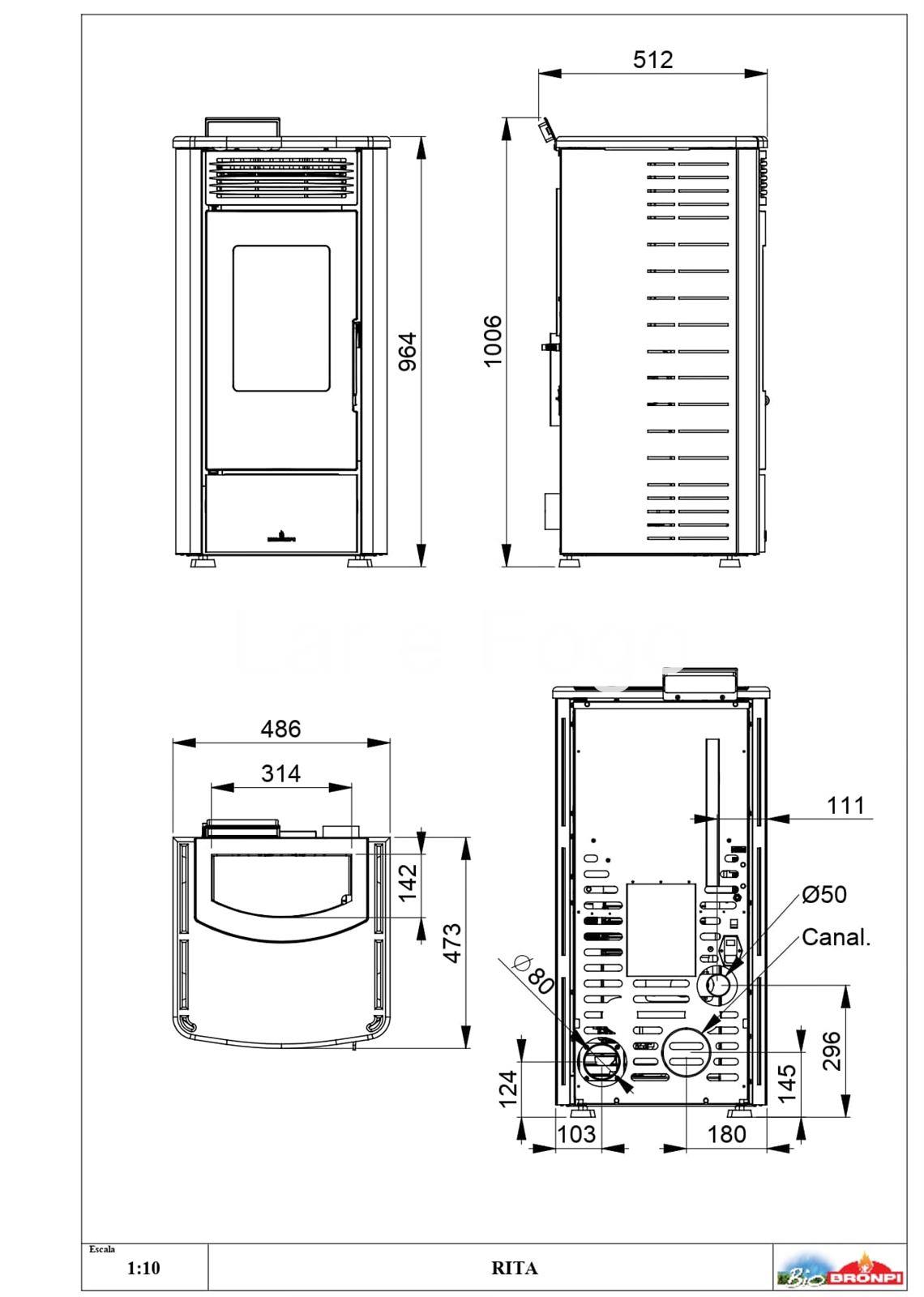ESTUFA DE PELLET BRONPI RITA - Imagen 7
