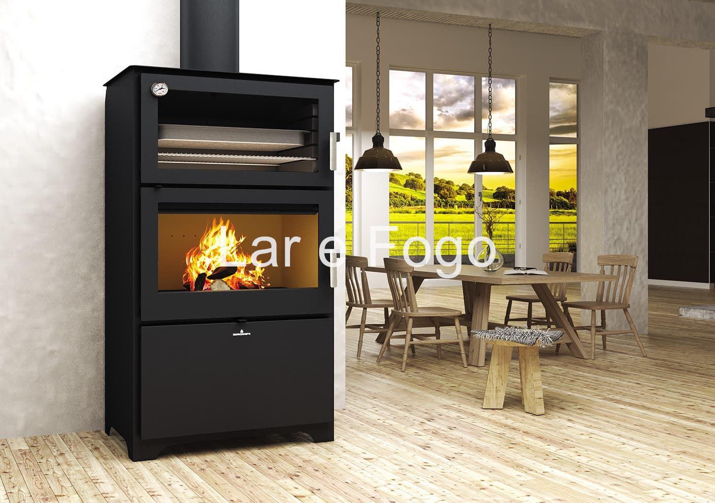 HORNO DE LEÑA FRONTAL CON LEÑERO BRONPI MURANO-L - Imagen 1
