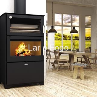 HORNO DE LEÑA FRONTAL CON LEÑERO BRONPI MURANO-L - Imagen 1