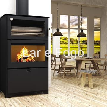 HORNO DE LEÑA FRONTAL CON LEÑERO BRONPI MURANO-L - Imagen 1