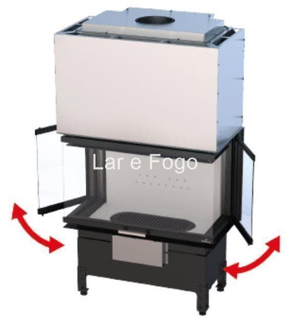 INSERTABLE DE LEÑA BRONPI 3 CRISTALES Y PUERTA GUILLOTINA - Imagen 2