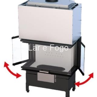 INSERTABLE DE LEÑA BRONPI 3 CRISTALES Y PUERTA GUILLOTINA - Imagen 2