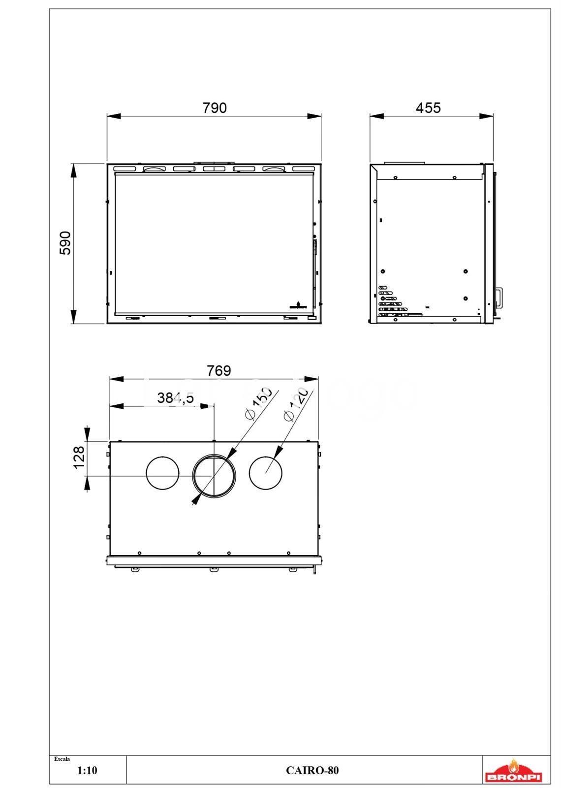 INSERTABLE DE LEÑA BRONPI CON INTERRUPTOR CAIRO-80-I - Imagen 7