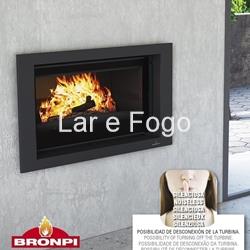 INSERTABLE DE LEÑA BRONPI CON PUERTA DE GUILLOTINA PARIS 90V G - Imagen 2