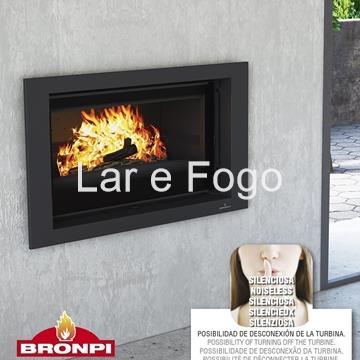 INSERTABLE DE LEÑA BRONPI CON PUERTA DE GUILLOTINA PARIS 90V G - Imagen 2