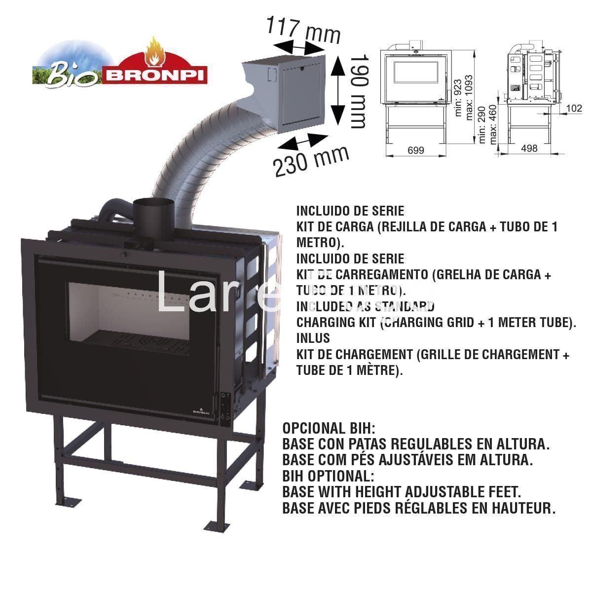 INSERTABLE DE LEÑA-PELLET BRONPI MODELO INSERT HYBRID - Imagen 3