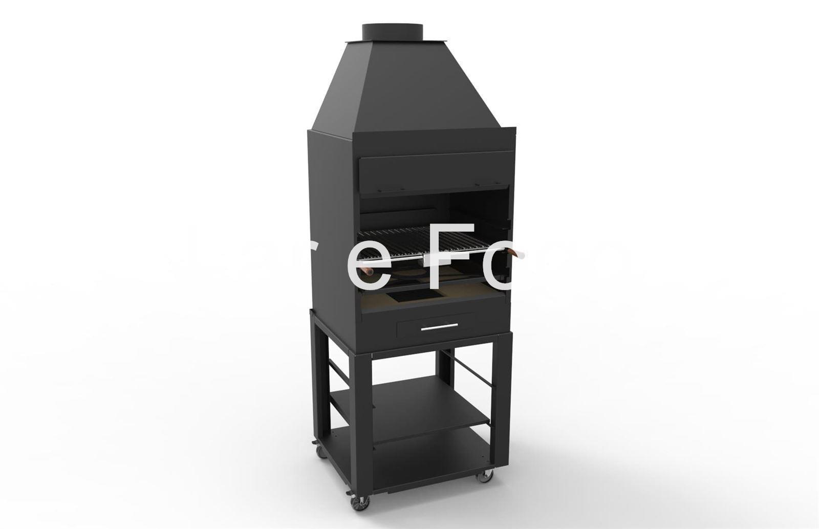 MUEBLE CON RUEDAS PARA BARBACOA BF-60 FM CALEFACCIÓN - Imagen 1