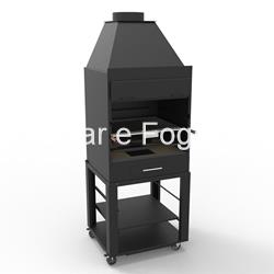MUEBLE CON RUEDAS PARA BARBACOA BF-60 FM CALEFACCIÓN - Imagen 1