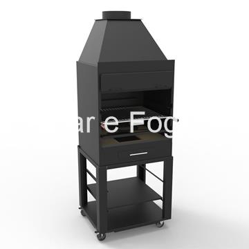 MUEBLE CON RUEDAS PARA BARBACOA BF-60 FM CALEFACCIÓN - Imagen 1