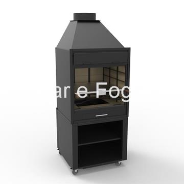MUEBLE CON RUEDAS PARA BARBACOA BF-70 FM CALEFACCIÓN - Imagen 1